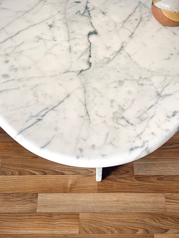 Vintage Italian Post Modern Carrara “Tear Drop” Side Table, c.1970’s