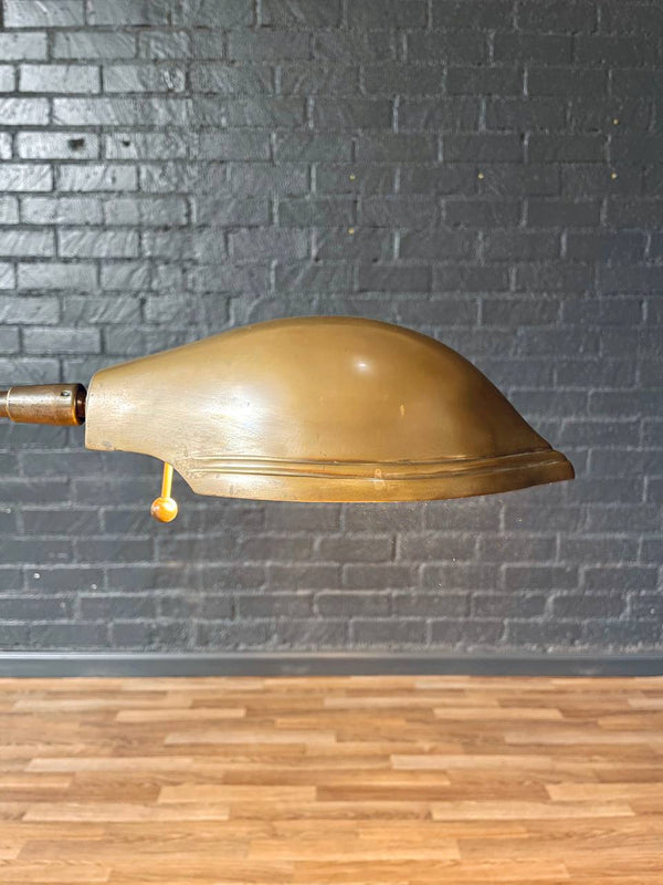 Mid-Century Modern Brass Clam Shell Adjustable Reading Floor Lamp, c.1970’s