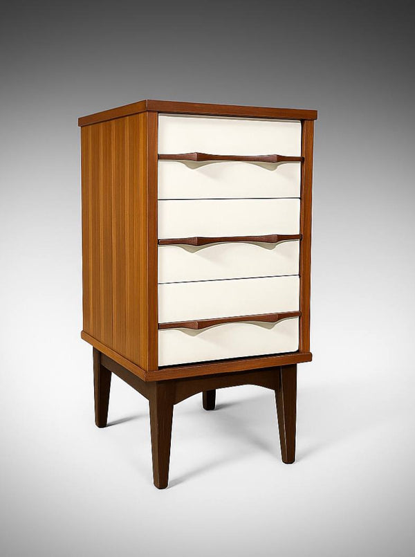 Mid-Century Two-Tone Lacquered & Walnut Night Stand, c.1960’s