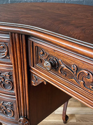 French Kidney Shape Carved Writing Desk, c.1950’s