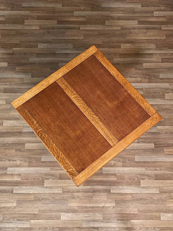 American Arts & Crafts Tiger Oak Draw-Leaf Dining Table, c.1920’s