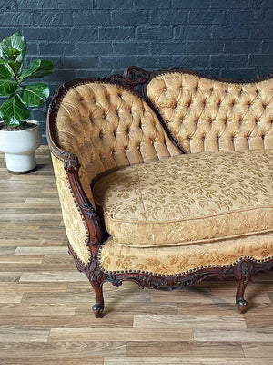 Antique Victorian Carved Mahogany Sofa, c.1920’s