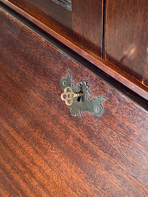 Colonial Revival Secretary Desk w/ Glass Bookcase, c.1950’s