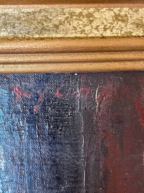 Signed Vintage European Expressionist Madonna & Child Oil Painting, c.1960’s