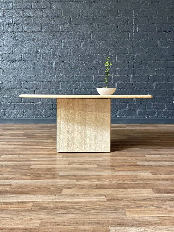 Vintage Post Modern Italian Travertine Coffee Table, c.1980’s
