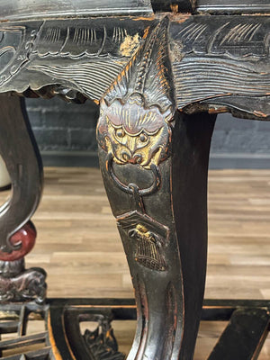 Vintage Chinese Qing Dynasty Style Hand-Carved Console or Altar Table w/ Foo Dog Motifs, c.1950’s