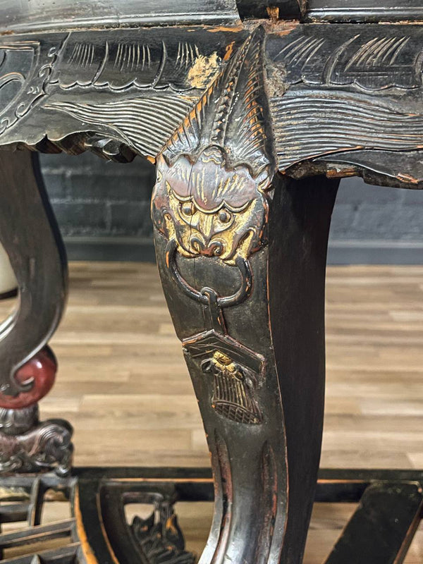 Vintage Chinese Qing Dynasty Style Hand-Carved Console or Altar Table w/ Foo Dog Motifs, c.1950’s