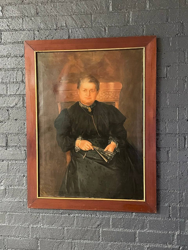 Antique Portrait Oil Painting of Old Lady, c.1920’s