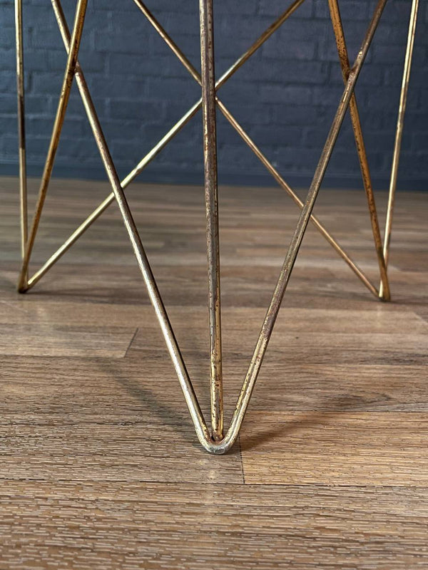 Italian Modern Pink Marble & Brass Side Table by Rene Brancusi, c.1960’s