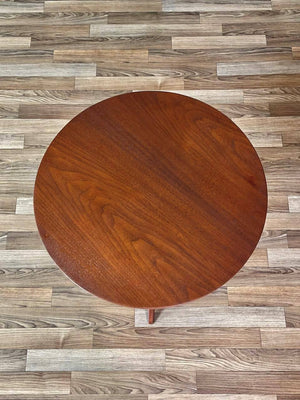 Mid-Century Modern Round Walnut Side Table w/ Sculpted Tripod Base, c.1960’s