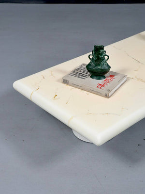 Italian Modern Coffee Table With Double Pedestal Base, c.1980's