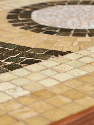 Mid Century Modern Geometric Mosaic Tile Top Coffee Table, c.1960's