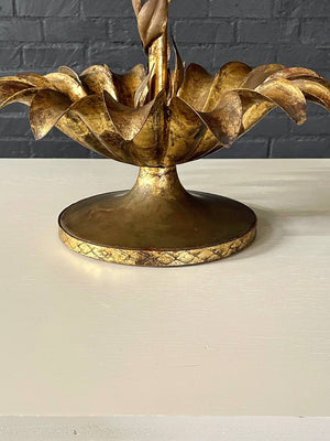 Italian Regency Gilt Tole 3-Tier Palm Leaf Stand, c.1960's