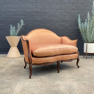 Vintage Antique Carved Love Seat Sofa, c.1940’s