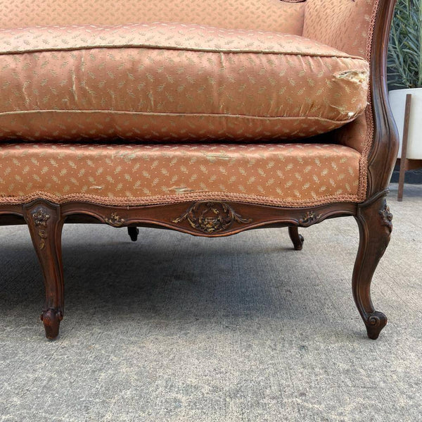 Vintage Antique Carved Love Seat Sofa, c.1940’s