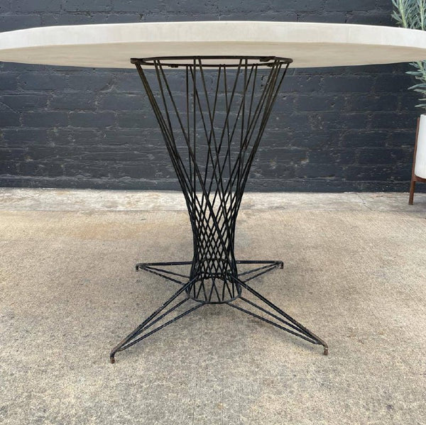 Vintage Iron Dining Set with Swivel Chairs with Composite Top, c.1960’s