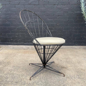 Vintage Iron Dining Set with Swivel Chairs with Composite Top, c.1960’s