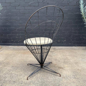 Vintage Iron Dining Set with Swivel Chairs with Composite Top, c.1960’s