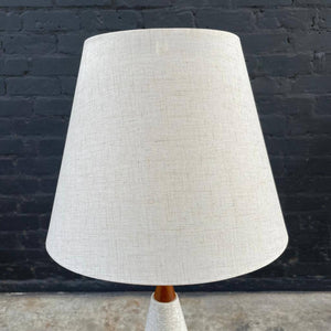 Pair of Mid-Century Modern Ceramic Table Lamps with New Linen Shades, c.1960’s