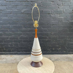 Pair of Mid-Century Modern Ceramic Table Lamps with New Linen Shades, c.1960’s
