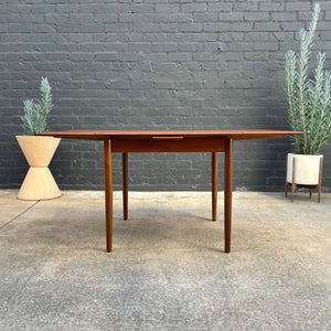 Danish Modern Teak Expanding Square Draw-Leaf Dining Table c.1960’s