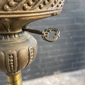 Vintage Boho Hollywood Regency Brass & Glass Floor Lamp, c.1960’s