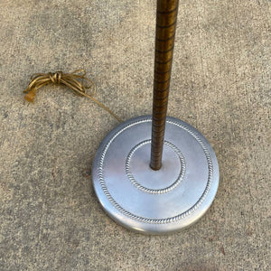 Vintage Boho Hollywood Regency Brass & Glass Floor Lamp, c.1960’s