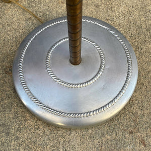 Vintage Boho Hollywood Regency Brass & Glass Floor Lamp, c.1960’s