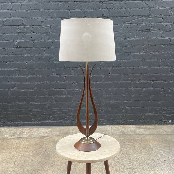 Mid-Century Modern Sculpted Walnut Table Lamp, c.1960’s
