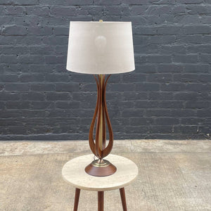 Mid-Century Modern Sculpted Walnut Table Lamp, c.1960’s