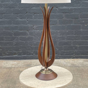 Mid-Century Modern Sculpted Walnut Table Lamp, c.1960’s