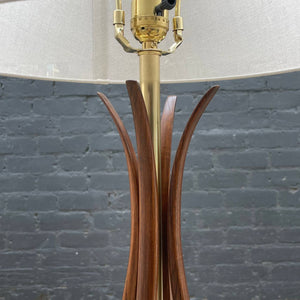 Mid-Century Modern Sculpted Walnut Table Lamp, c.1960’s