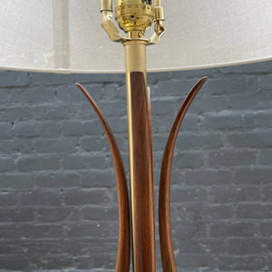 Mid-Century Modern Sculpted Walnut Table Lamp, c.1960’s