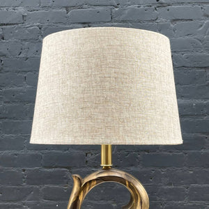 Mid-Century Modern Sculpted Dolphin Style Brass Table Lamp, c.1960’s