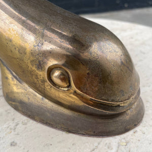 Mid-Century Modern Sculpted Dolphin Style Brass Table Lamp, c.1960’s