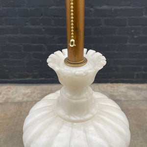 Mid-Century Modern Sculpted Marble Table Lamp with Gold Leaf Base, c.1960’s