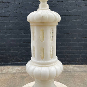 Mid-Century Modern Sculpted Marble Table Lamp with Gold Leaf Base, c.1960’s