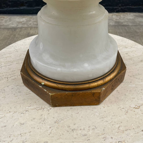 Mid-Century Modern Sculpted Marble Table Lamp with Gold Leaf Base, c.1960’s