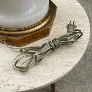 Mid-Century Modern Sculpted Marble Table Lamp with Gold Leaf Base, c.1960’s