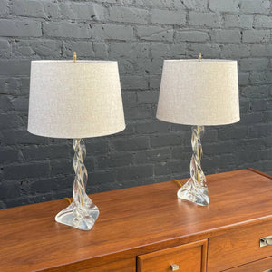 Pair of Mid-Century Modern Murano Glass Table Lamps, c.1960’s