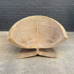 Vintage Mid-Century California Modern Lotus Wicker Chair by Miller Fong, c.1960’s