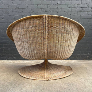 Vintage Mid-Century California Modern Lotus Wicker Chair by Miller Fong, c.1960’s