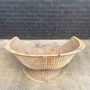 Vintage Mid-Century California Modern Lotus Wicker Chair by Miller Fong, c.1960’s