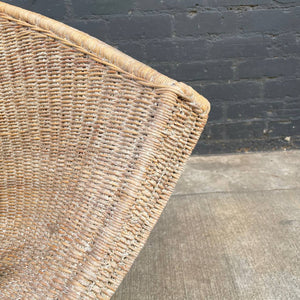 Vintage Mid-Century California Modern Lotus Wicker Chair by Miller Fong, c.1960’s