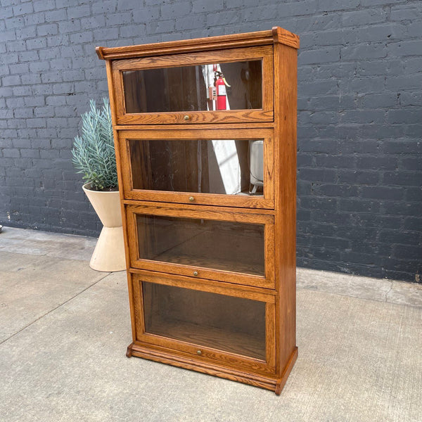 Vintage Tall Barristers Oak & Glass Bookcase Shelf, c.1970’s