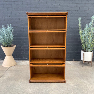 Vintage Tall Barristers Oak & Glass Bookcase Shelf, c.1970’s