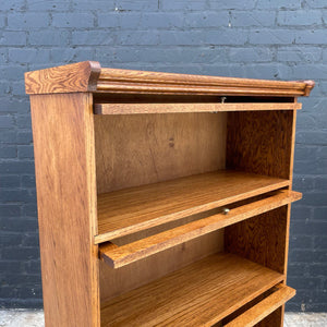 Vintage Tall Barristers Oak & Glass Bookcase Shelf, c.1970’s