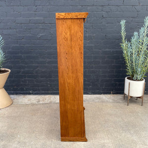 Vintage Tall Barristers Oak & Glass Bookcase Shelf, c.1970’s