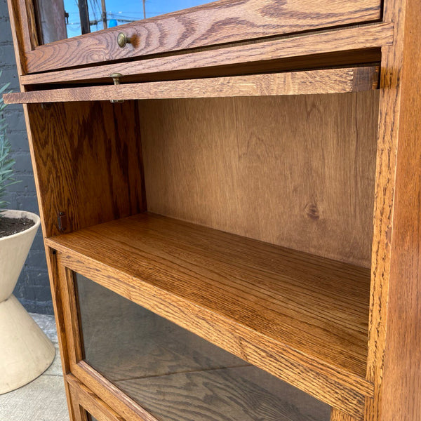 Vintage Tall Barristers Oak & Glass Bookcase Shelf, c.1970’s