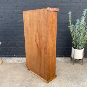 Vintage Tall Barristers Oak & Glass Bookcase Shelf, c.1970’s
